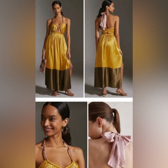 Anthropologie - Silk Colorblocked Maxi Dress - Picture 6 of 6